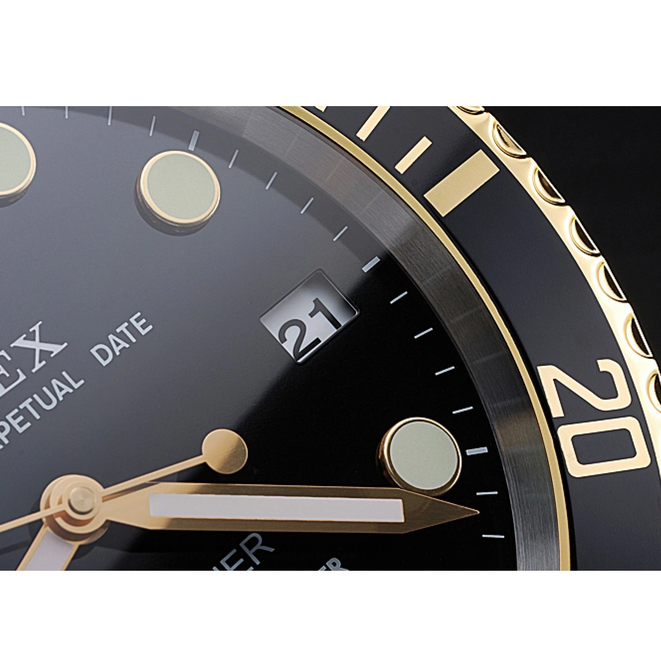 Aaa replica watch 622476 Wall Clock Submariner Rolex Black-Gold 0717